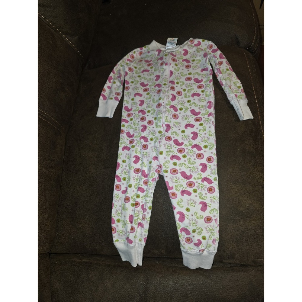 Hanna Andersson bird floral sleeper footless one piece size 9 18 months fall